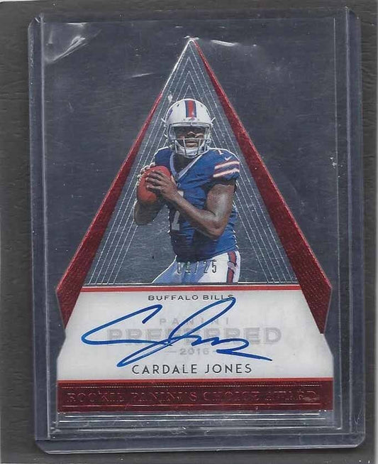 CARDALE JONES 2016 PREFERRED CHOICE AWARD RED DIE CUT ON CARD AUTO RC #D 4/25