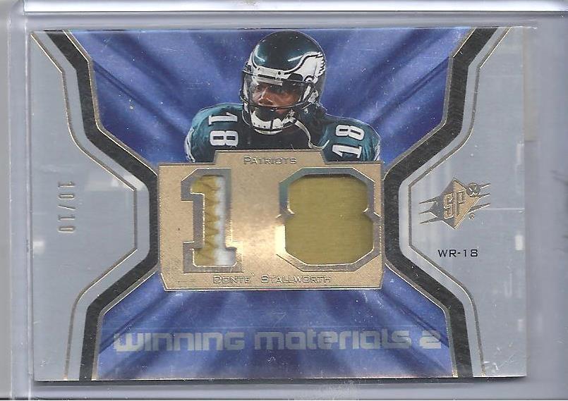 DONTE STALLWORTH 2007 SPX WINNING MATERIALS GOLD DUAL PATCH #D 10/10
