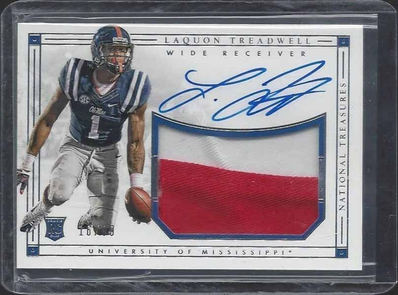 LAQUON TREADWELL 2016 NATIONAL TREASURES JUMBO RPA PATCH AUTO RC #D /99