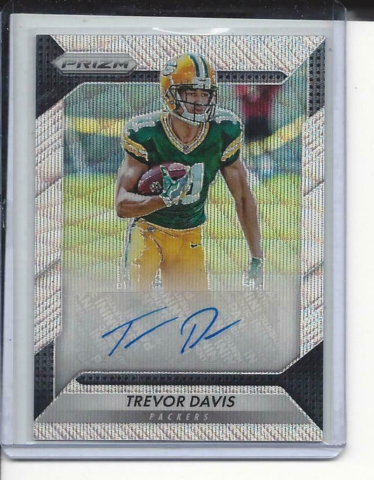 TREVOR DAVIS 2016 PANINI PRIZM BLUE WAVE PRIZMS PACKERS AUTO RC #D 118/149