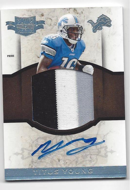TITUS YOUNG 2011 PLATES & PATCHES JUMBO 3 COLOR PATCH AUTO RC #D 21/25