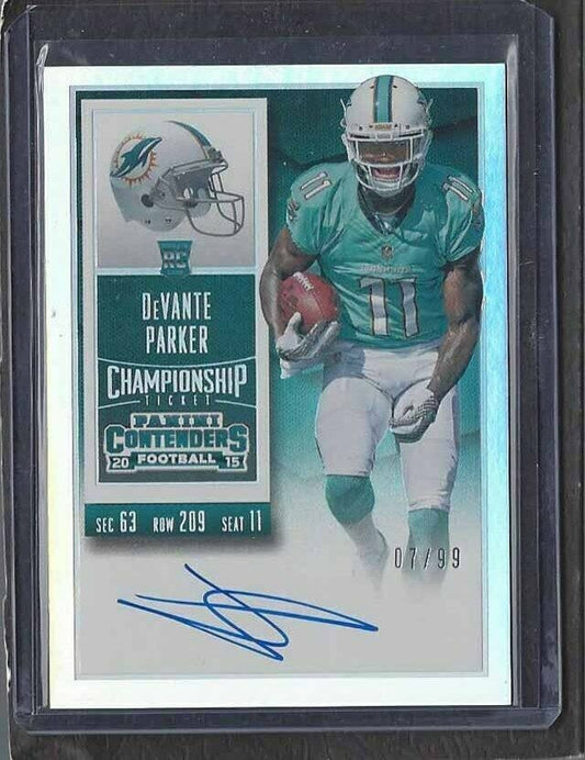 DEVANTE PARKER 2015 CONTENDERS CHAMPIONSHIP TICKET DOLPHINS AUTO RC #D 7/99