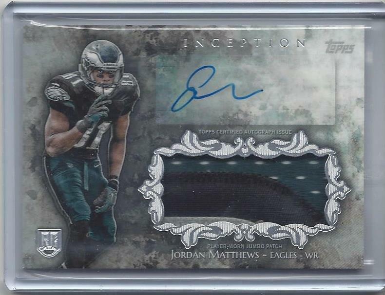 JORDAN MATTHEWS 2014 TOPPS INCEPTION RPA EAGLES ROOKIE PATCH AUTO RC