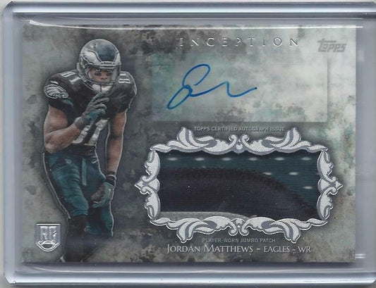 JORDAN MATTHEWS 2014 TOPPS INCEPTION RPA EAGLES ROOKIE PATCH AUTO RC