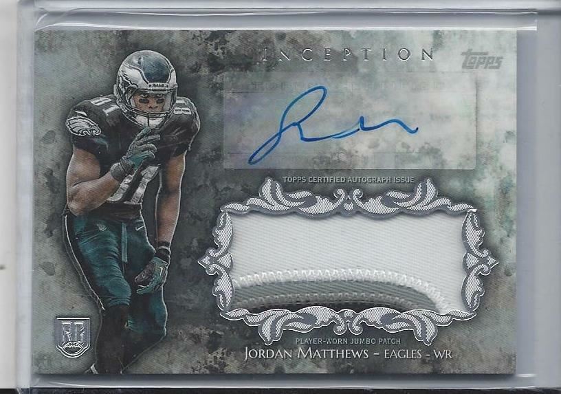 JORDAN MATTHEWS 2014 TOPPS INCEPTION RPA EAGLES ROOKIE PATCH AUTO RC