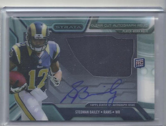 STEDMAN BAILEY 2013 TOPPS STRATA CLEAR CUT JUMBO RAMS JERSEY AUTO RC