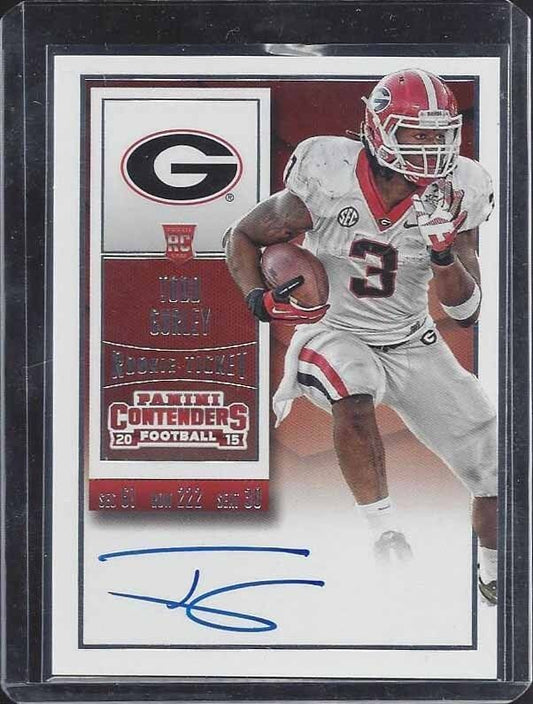 TODD GURLEY 2015 PANINI CONTENDERS COLLEGE TICKET VARIATION ON CARD AUTO RC #238
