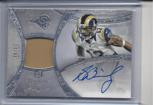 STEDMAN BAILEY 2013 TOPPS 5 FIVE STAR RPA 2 COLOR RAMS PATCH AUTO RC #D 14/94