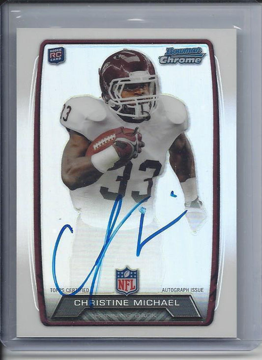 CHRISTINE MICHAEL 2013 BOWMAN CHROME REFRACTOR ON CARD COWBOYS AUTO RC