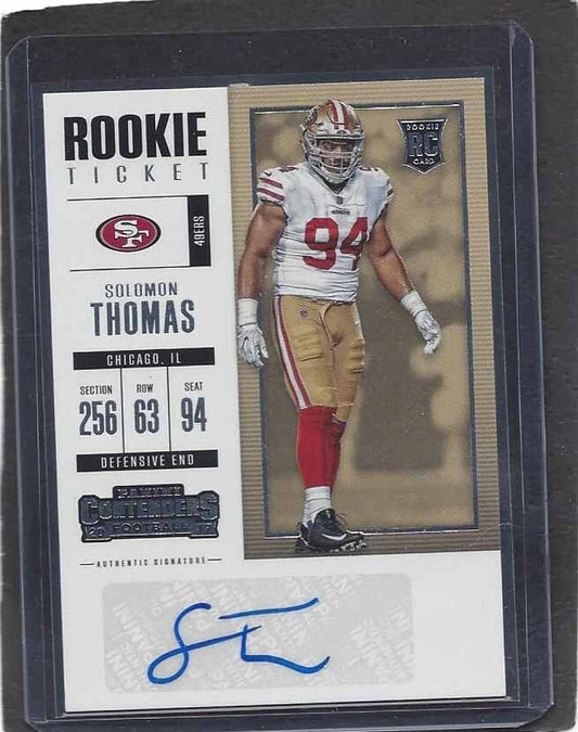 SOLOMON THOMAS 2017 CONTENDERS ROOKIE TICKET 49ERS AUTO RC #116