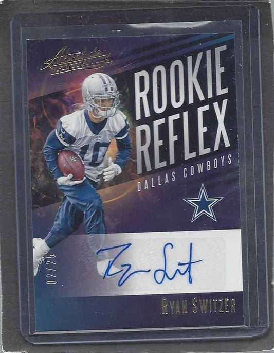 RYAN SWITZER 2017 ABSOLUTE ROOKIE REFLEX GOLD COWBOYS ROOKIE AUTO RC #D 2/25
