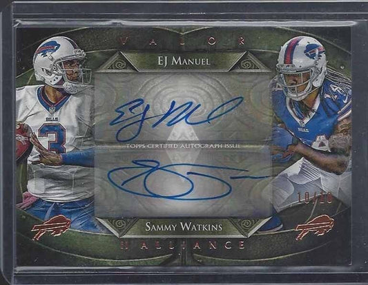 SAMMY WATKINS E.J. MANUEL 2014 TOPPS VALOR BILLS ALLIANCE DUAL AUTO RC #D 10/10