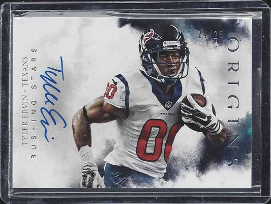 TYLER ERVIN 2016 PANINI ORIGINS RUSHING STARS ON CARD ROOKIE AUTO RC #D 24/25
