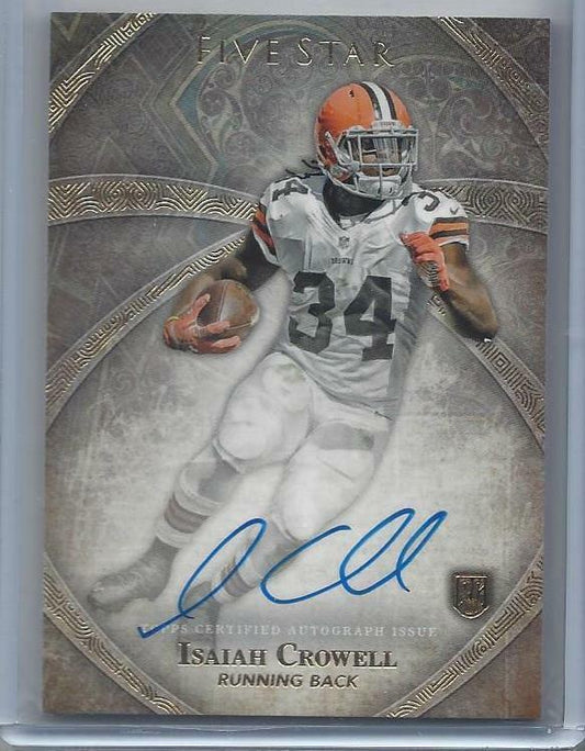 ISAIAH CROWELL 2014 TOPPS 5 FIVE STAR BROWNS ON CARD ROOKIE AUTO RC