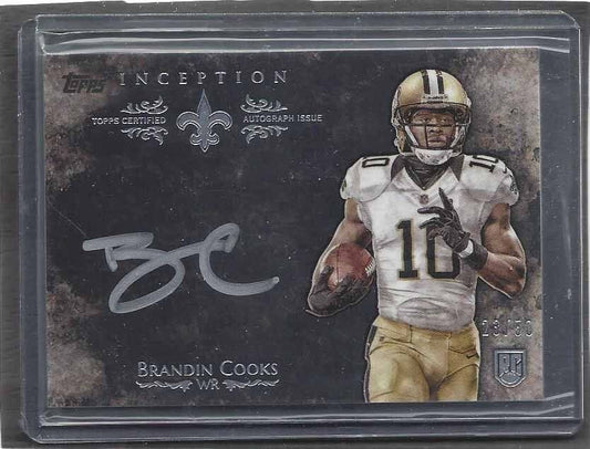BRANDIN COOKS 2014 TOPPS INCEPTION SILVER SIGNINGS ON CARD ROOKIE AUTO RC #D /50