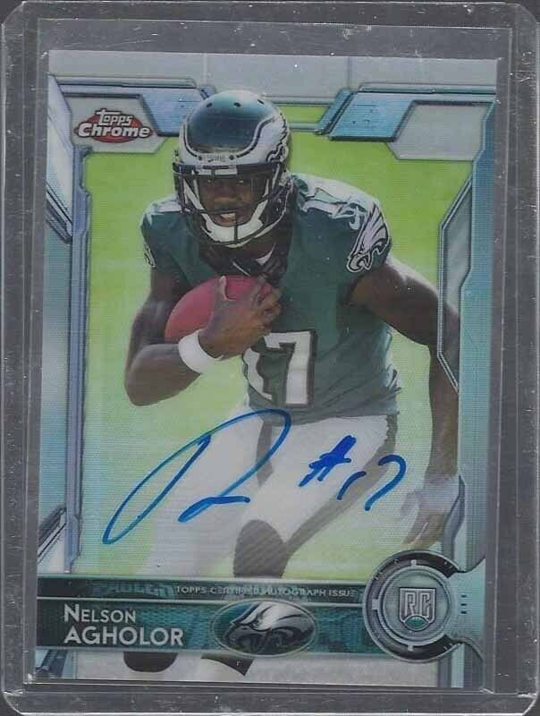 NELSON AGHOLOR 2015 TOPPS CHROME REFRACTOR ON CARD AUTO RC #D /150
