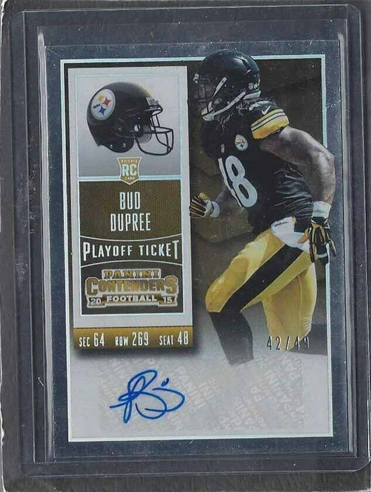 BUD DUPREE 2015 CONTENDERS PLAYOFF TICKET STEELERS AUTO RC #D 42/49