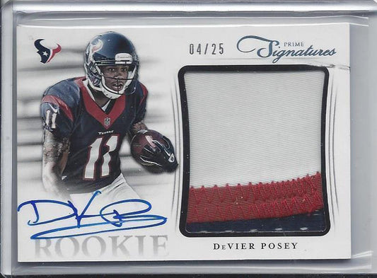 DEVIER POSEY 2012 PRIME SIGNATURES JUMBO RPA 3 COLOR PATCH ON CARD AUTO RC /25