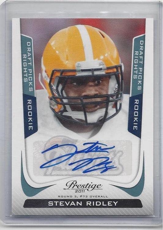 STEVAN RIDLEY 2011 PRESTIGE DRAFT PICKS RIGHTS LSU AUTO RC #D 551/599