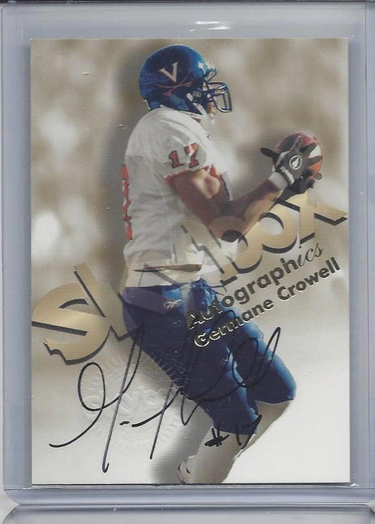 GERMANE CROWELL 1998 SKYBOX AUTOGRAPHICS VIRGINIA MOUNTAINEERS ROOKIE AUTO RC