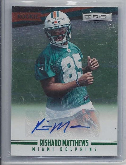 RISHARD MATTHEWS 2012 ROOKIES & STARS LONGEVITY DOLPHINS AUTO RC #D /99