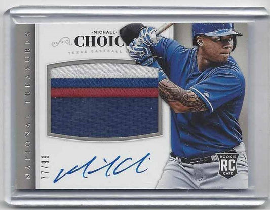 MICHAEL CHOICE 2014 NATIONAL TREASURES 3 COLOR RPA PATCH AUTO RC #D 77/99