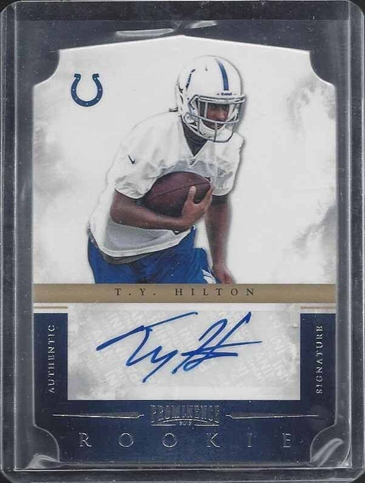 T.Y. HILTON 2012 PANINI PROMINENCE COLTS DIE CUT ROOKIE AUTO RC #D /499