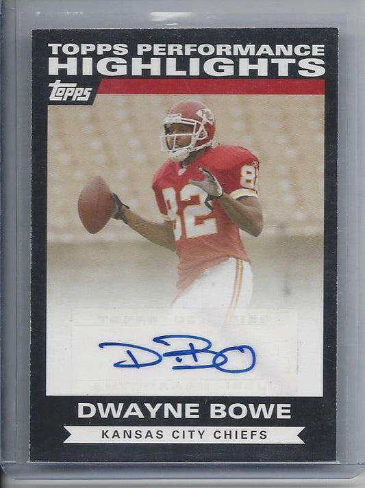 DWAYNE BOWE 2007 TOPPS PERFORMANCE HIGHLIGHTS AUTO RC