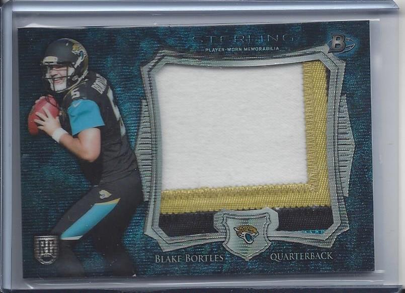 BLAKE BORTLES 2014 BOWMAN STERLING BLUE WAVE REFRACTOR JUMBO 4 COLOR PATCH RC