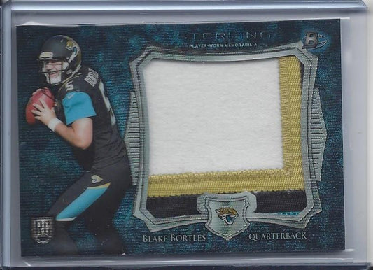 BLAKE BORTLES 2014 BOWMAN STERLING BLUE WAVE REFRACTOR JUMBO 4 COLOR PATCH RC