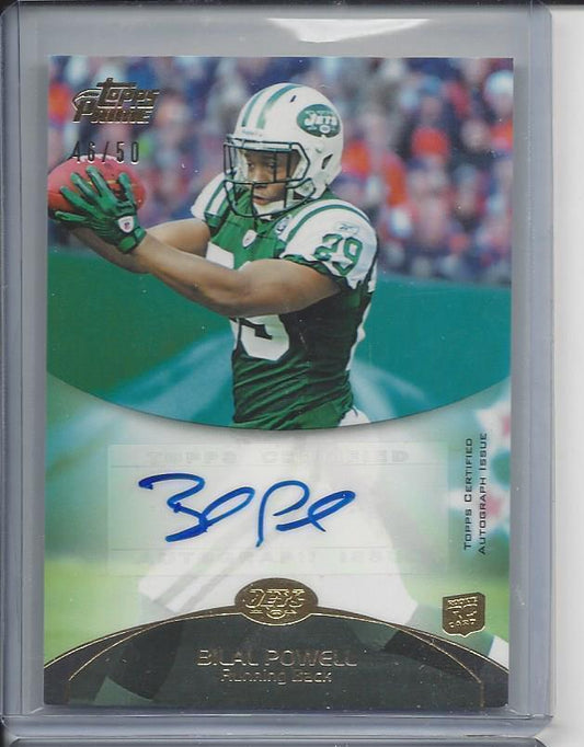 BILAL POWELL 2011 TOPPS PRIME GOLD JETS ROOKIE AUTO RC #D 46/50