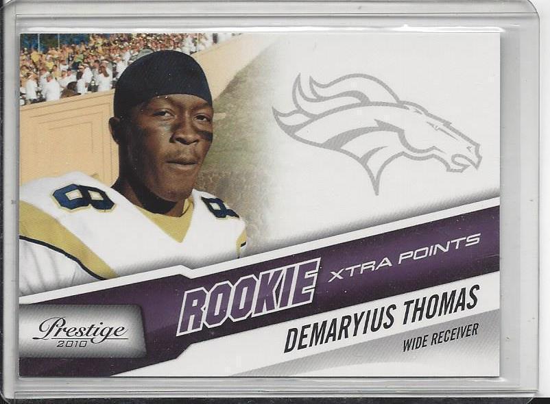 DEMARYIUS THOMAS 2010 PRESTIGE XTRA POINTS PURPLE BRONCOS ROOKIE RC #D 5/50