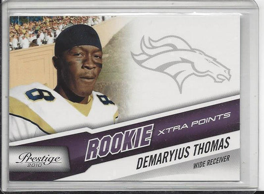 DEMARYIUS THOMAS 2010 PRESTIGE XTRA POINTS PURPLE BRONCOS ROOKIE RC #D 5/50