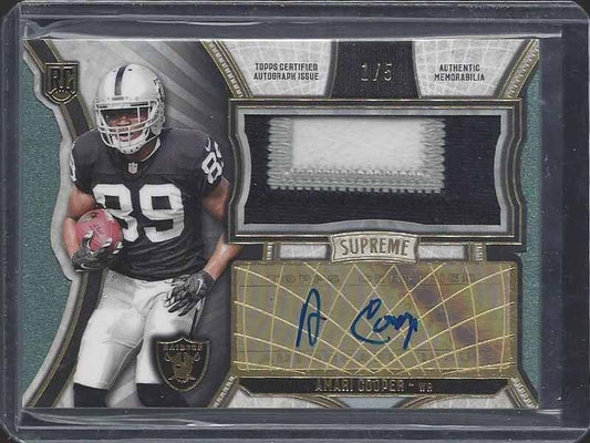 AMARI COOPER 2015 TOPPS SUPREME GREEN JUMBO RPA 3 COLOR PATCH AUTO RC #D 1/5