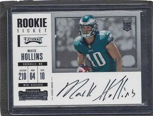 MACK HOLLINS 2017 CONTENDERS ROOKIE TICKET HORIZONTAL VARIATION SP AUTO RC #380