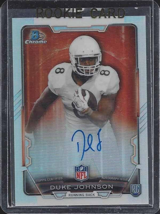 DUKE JOHNSON 2015 BOWMAN CHROME REFRACTOR BROWNS ROOKIE ON CARD AUTO RC