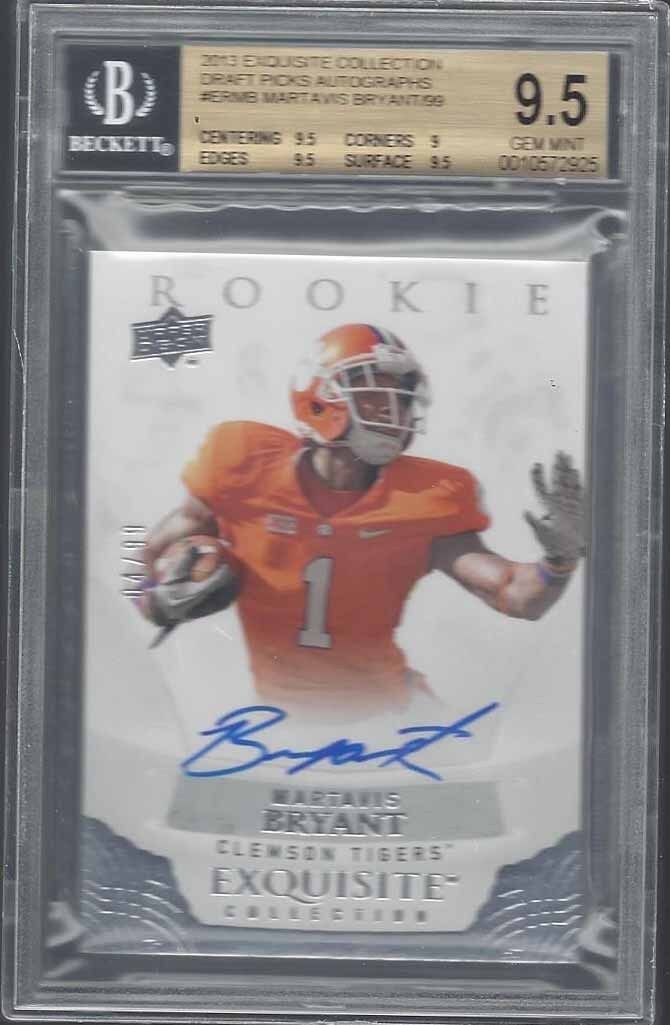 MARTAVIS BRYANT 2013 PANINI EXQUISITE COLLECTION AUTO RC /99 BGS 9.5 10 AU POP 2
