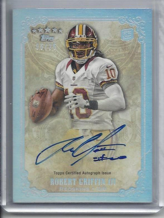 ROBERT GRIFFIN III RG3 2012 TOPPS 5 FIVE STAR RAINBOW ON CARD AUTO RC #D 5/25