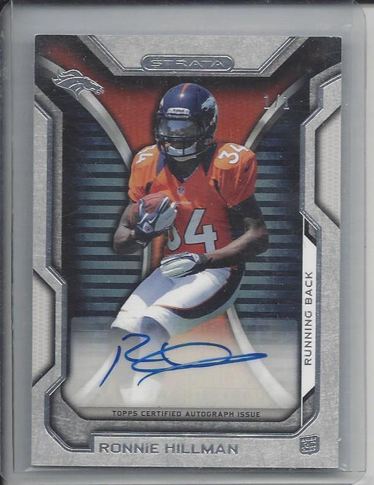 RONNIE HILLMAN 2012 TOPPS STRATA VARIATION BLACK BRONCOS AUTO RC TRUE #D 1/1