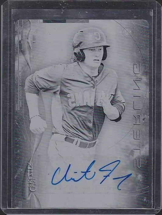 CLINT FRAZIER 2014 BOWMAN STERLING BLACK PRINTING PLATE PROSPECT AUTO #D 1/1