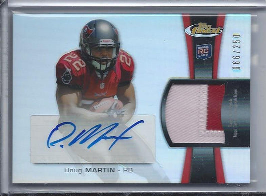 DOUG MARTIN 2012 TOPPS FINEST REFRACTOR 3 COLOR RPA 2 COLOR PATCH AUTO RC /250