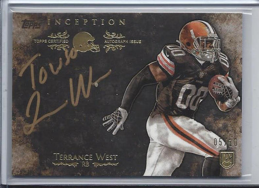 TERRANCE WEST 2014 TOPPS INCEPTION GOLD INK NICKNAME "TOWSO" AUTO RC #D 5/10