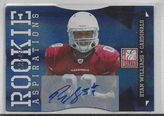 RYAN WILLIAMS 2011 DONRUSS ELITE ASPIRATIONS BLUE DIE CUT AUTO RC #D /49