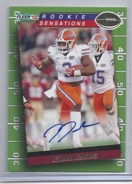 JELANI JENKINS 2013 FLEER RETRO ROOKIE SENSATIONS DOLPHINS FLORIDA AUTO RC #1