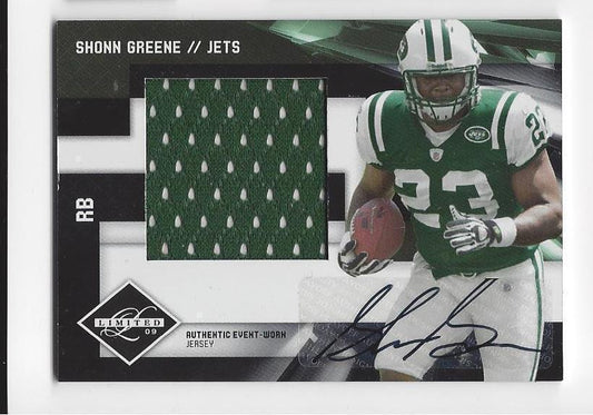 SHONN GREENE 2009 LIMITED JUMBO JERSEY AUTO RC #D 5/10