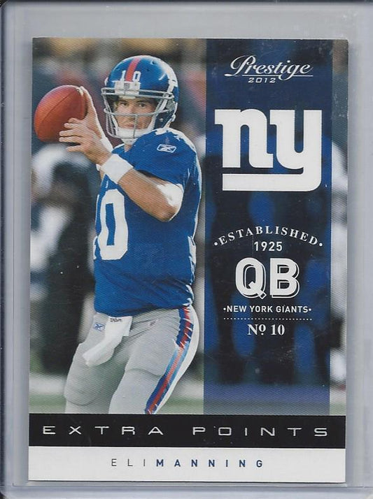 ELI MANNING 2012 PRESTIGE EXTRA POINTS BLACK PARALLEL #D 9/10