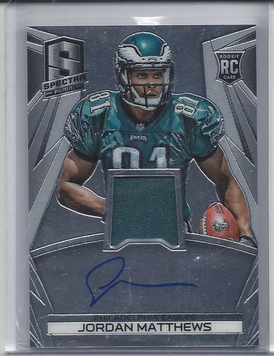 JORDAN MATTHEWS 2014 PANINI SPECTRA EAGLES ROOKIE JERSEY ON CARD AUTO RC #D /149