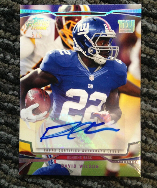 DAVID WILSON 2013 TOPPS PRIME PLATINUM VARIATION AUTO #D 5/5