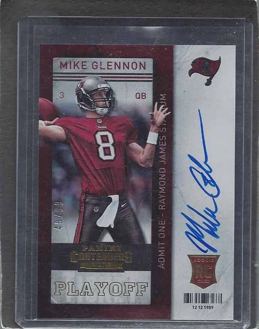 MIKE GLENNON 2013 CONTENDERS PLAYOFF TICKET BUCCANEERS ON CARD AUTO RC #D 49/99