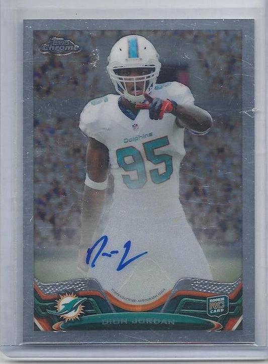 DION JORDAN 2013 TOPPS CHROME DOLPHINS ON CARD AUTO RC #D 218/600